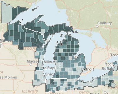 Great Lakes Interactive Image