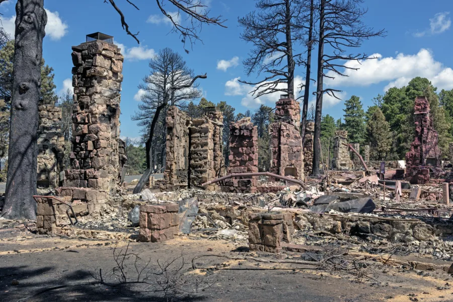 Historic structures destroyed by wildfire