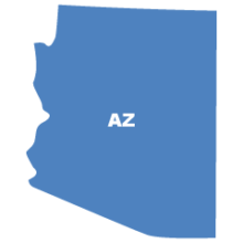 Map of state outline: Arizona