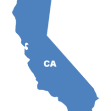 Map of state outline: California