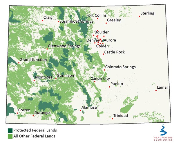 Map: Colorado federal lands