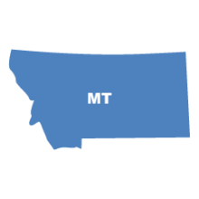 Map of state outline: Montana