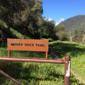 Trailhead sign of the Merced River Trail