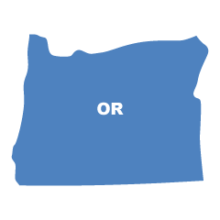 Map of state outline: Oregon
