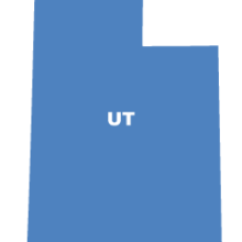 Map of state outline: Utah