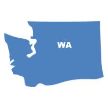 Map of state outline: Washington