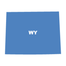 Map of state outline: Wyoming