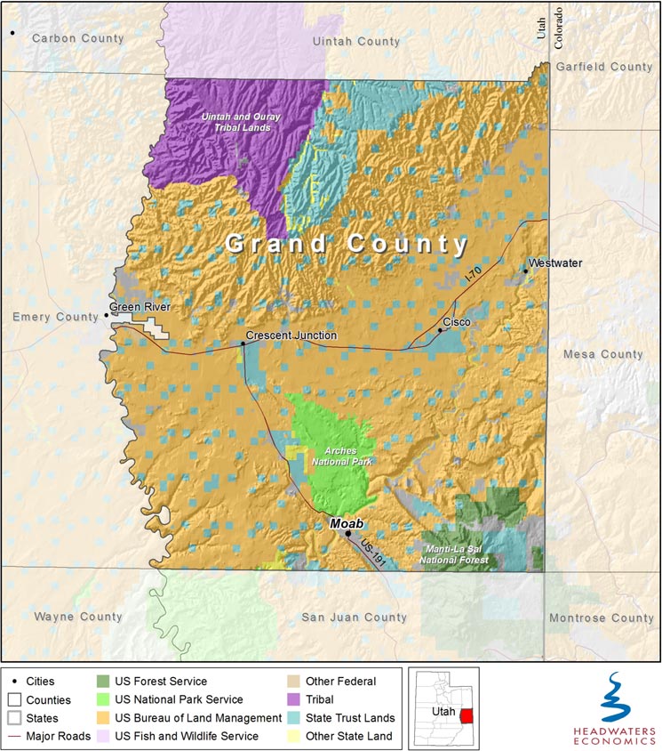 Map: Grand County UT- Land Ownership