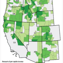 map of how protected public lands increase per capita income