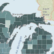 map of Michigan's Upper Penninsula