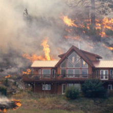 home and approaching wildfire
