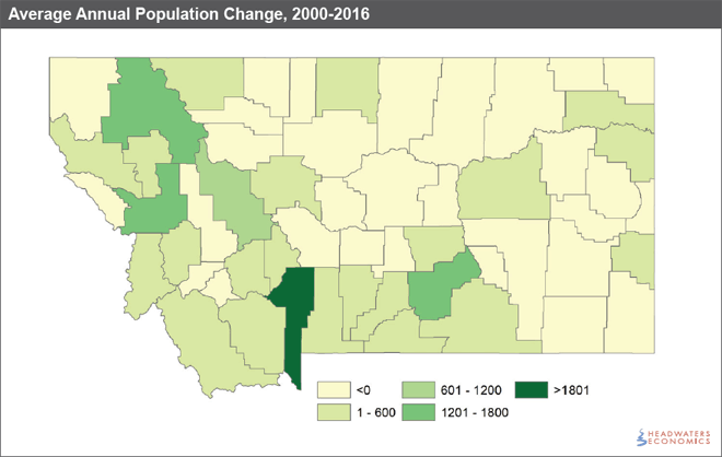 Average Annual Population Change, 2000-2016