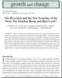 Western Counties and the Recession