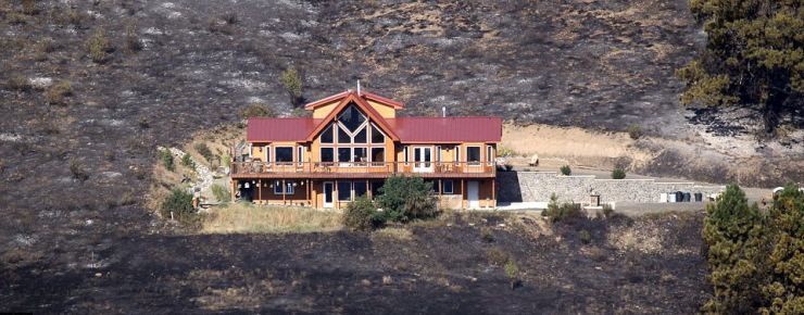 firewsie home in blackened landscape