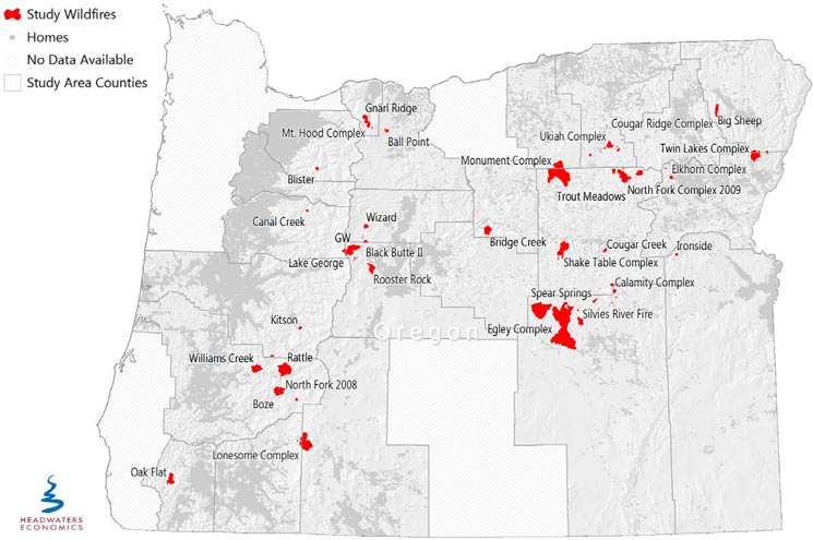Map: Oregon wildfires