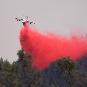 Air tanker drops fire retardant on the Willow Fire near North Fork, CA in 2015.