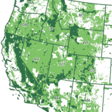 Map with public lands: Western States